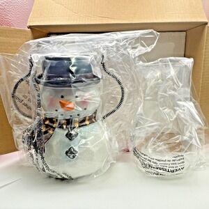 Avon 2004 Snowman Tealight Lantern 8.5" Winter Holiday Christmas New in orig box